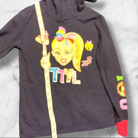 Jojo Siwa Nickelodeon Girls Hoodie S 6/6X Blue With Colorful Graphics & Pink Cuf - Picture 8 of 12